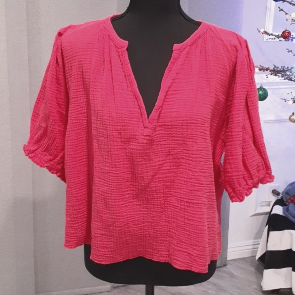 NWT Heros & Dreamers Hot Pink Top